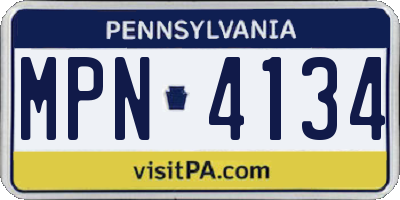 PA license plate MPN4134