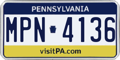 PA license plate MPN4136