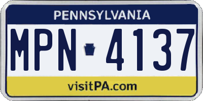 PA license plate MPN4137
