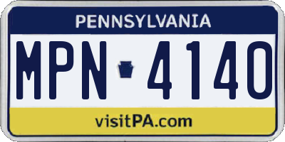 PA license plate MPN4140