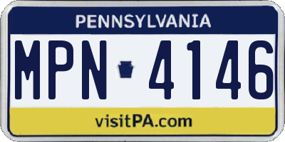 PA license plate MPN4146