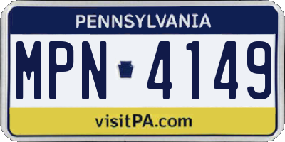 PA license plate MPN4149