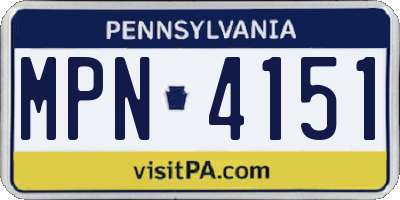 PA license plate MPN4151