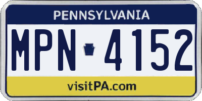 PA license plate MPN4152