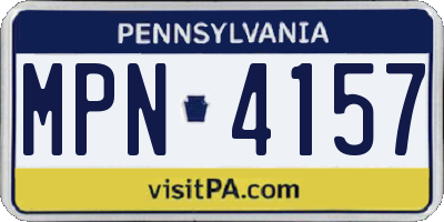 PA license plate MPN4157
