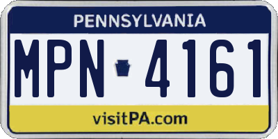 PA license plate MPN4161