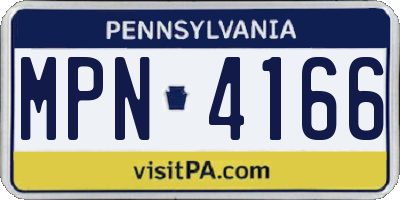 PA license plate MPN4166