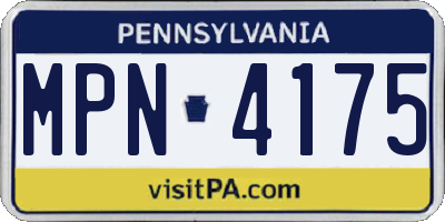 PA license plate MPN4175