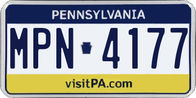PA license plate MPN4177
