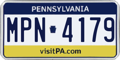 PA license plate MPN4179