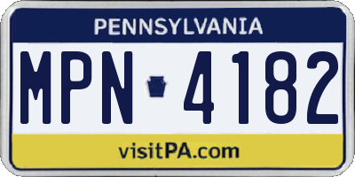 PA license plate MPN4182