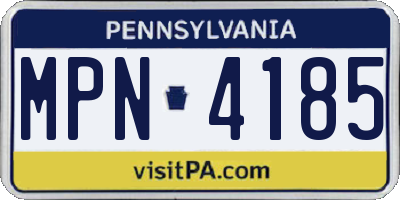 PA license plate MPN4185