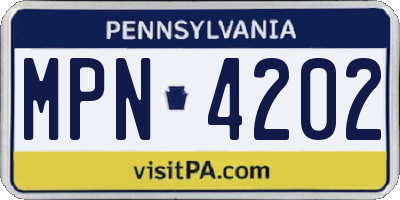 PA license plate MPN4202