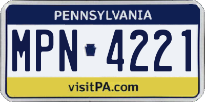 PA license plate MPN4221