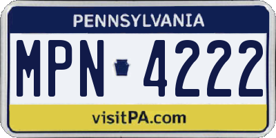 PA license plate MPN4222