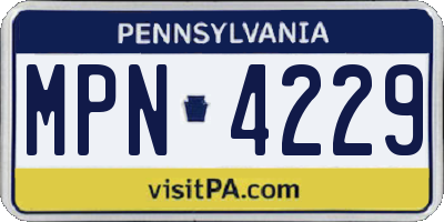 PA license plate MPN4229