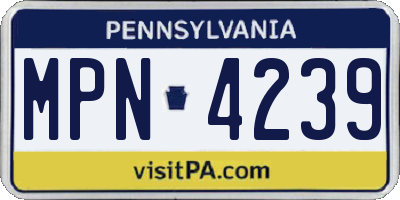 PA license plate MPN4239