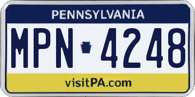 PA license plate MPN4248