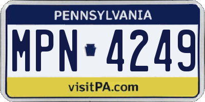 PA license plate MPN4249