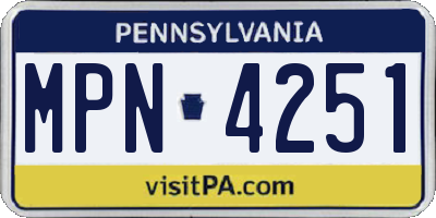 PA license plate MPN4251