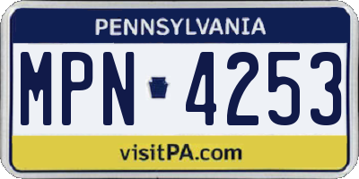PA license plate MPN4253