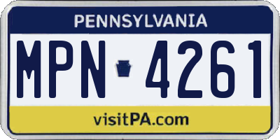PA license plate MPN4261