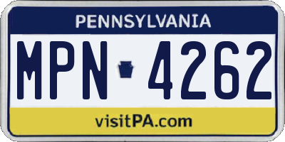 PA license plate MPN4262