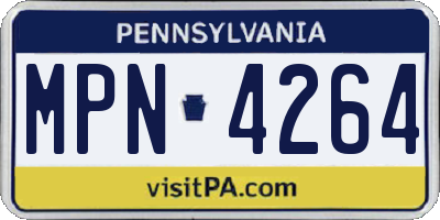 PA license plate MPN4264