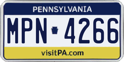 PA license plate MPN4266