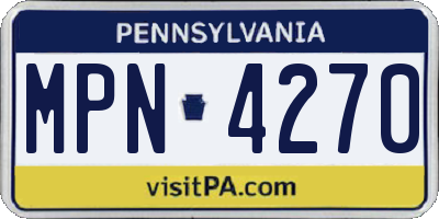 PA license plate MPN4270