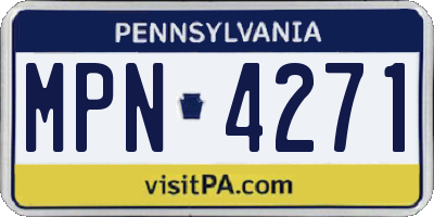 PA license plate MPN4271