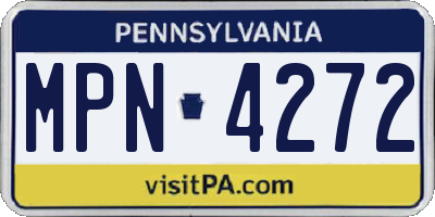 PA license plate MPN4272