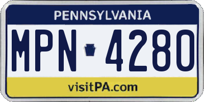 PA license plate MPN4280