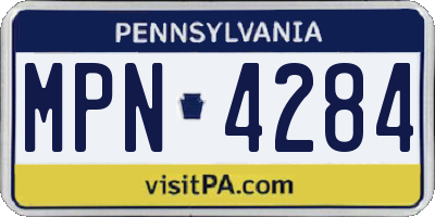 PA license plate MPN4284