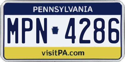 PA license plate MPN4286
