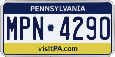 PA license plate MPN4290