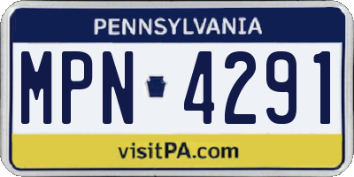 PA license plate MPN4291