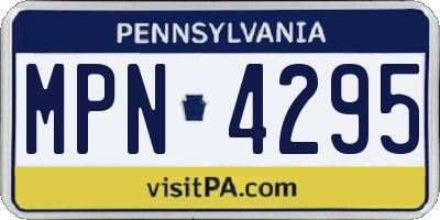 PA license plate MPN4295