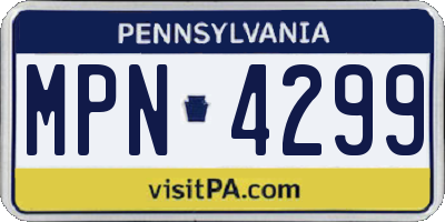PA license plate MPN4299