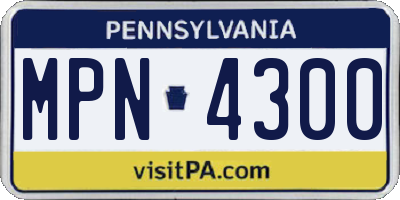 PA license plate MPN4300