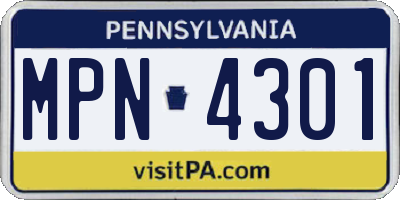 PA license plate MPN4301