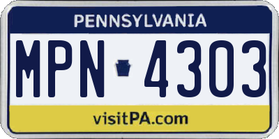 PA license plate MPN4303