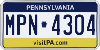 PA license plate MPN4304