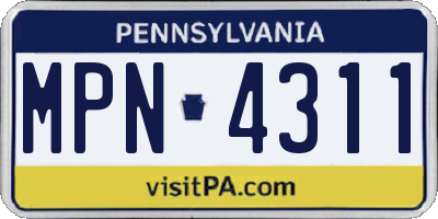 PA license plate MPN4311
