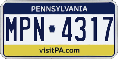 PA license plate MPN4317