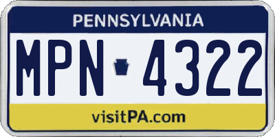 PA license plate MPN4322