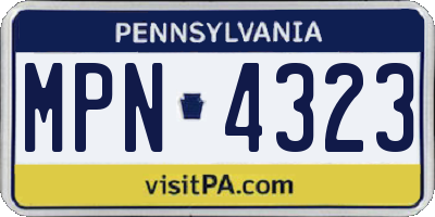 PA license plate MPN4323
