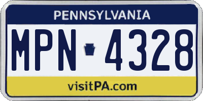 PA license plate MPN4328