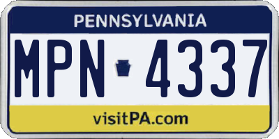 PA license plate MPN4337