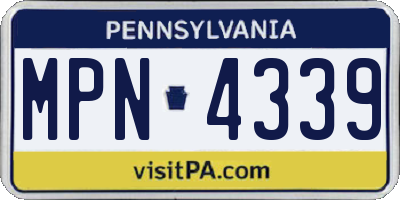 PA license plate MPN4339